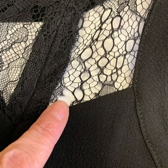 Heartloom Madelyn Black Cocktail Lacy Peplum Dress Size M - Picture 12 of 15